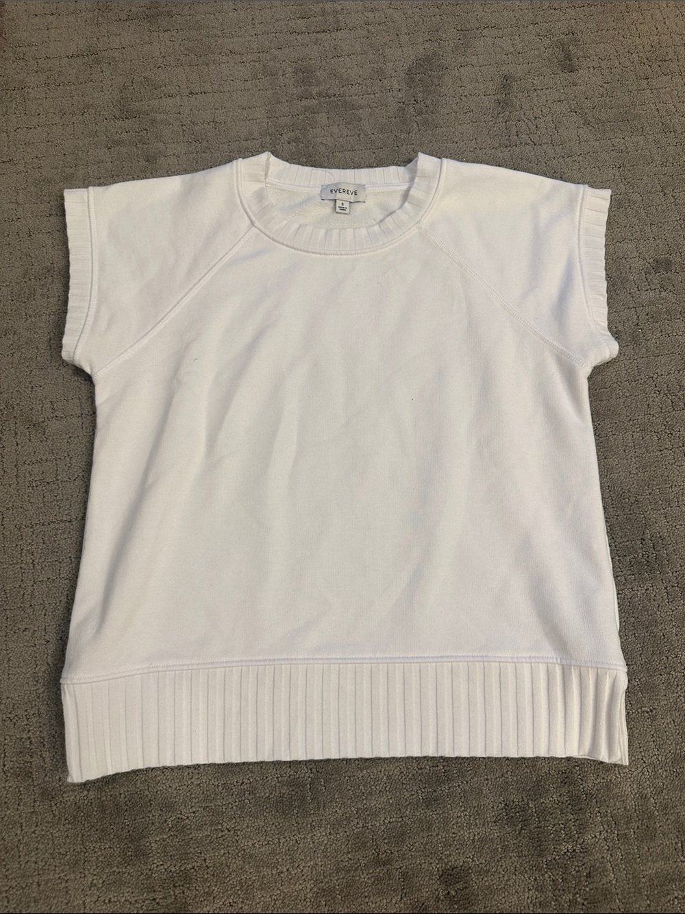 Evereve Cream Short-Sleeve Knit Top